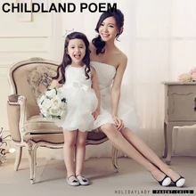 Maman Et Fille Robe Vêtements 2016 mère fille robes partie de mariage princesse filles arc robe robe maman et fille robe
