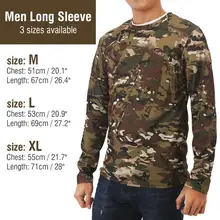 3 размера Мужская дышащая быстросохнущая камуфляжная футболка для альпинизма на открытом воздухе спортивная походная футболка с длинным рукавом и круглым воротником