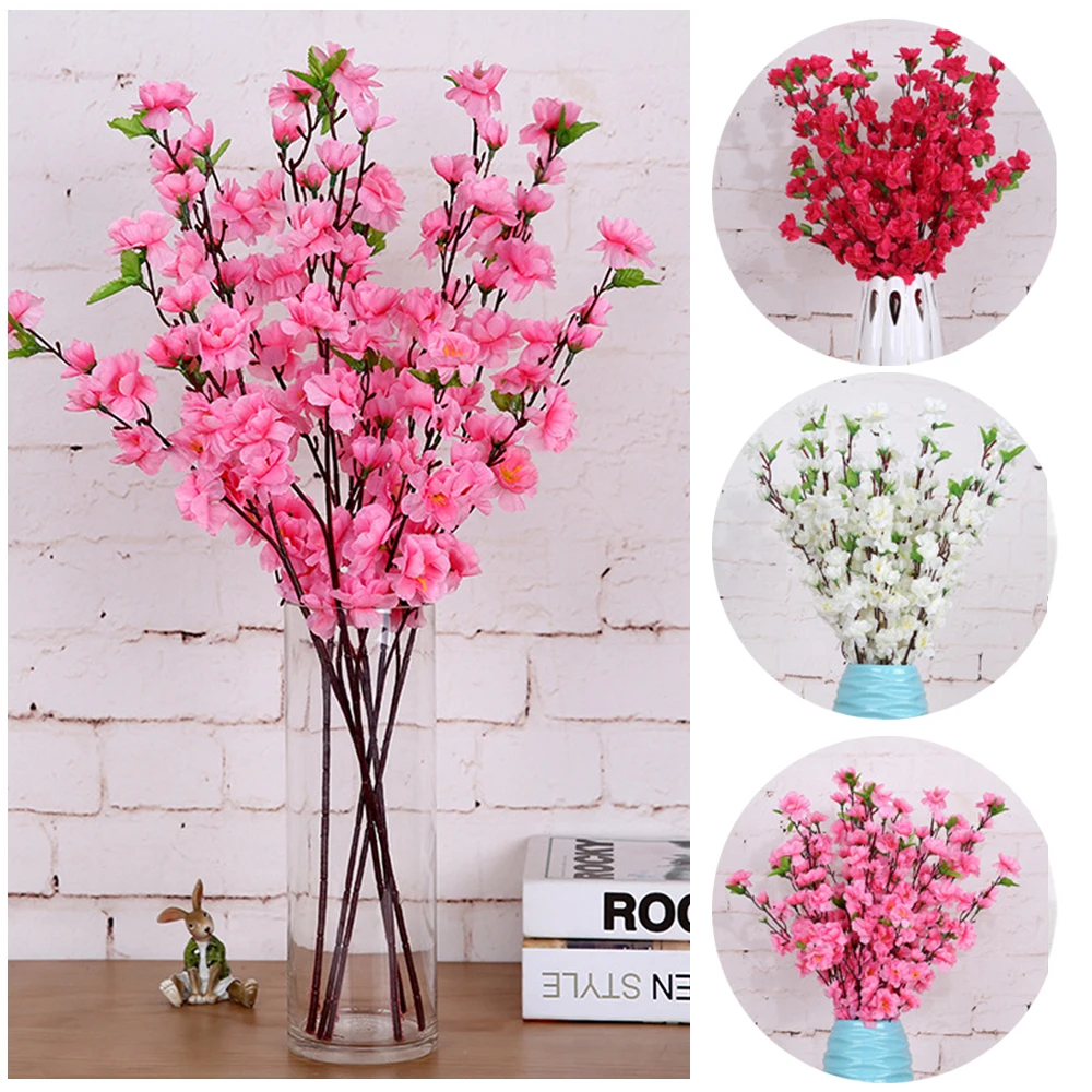 Guigui 10pcs Artificial Flowers Peach Blossom Simulation Flower