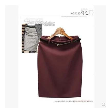 Осенние пикантные юбкой в стиле хип-хоп для однотонные узкие брюки для девочек женские юбки с ремнем короткие Длина Тип Высокая Талия Женская юбка S M L XL XXL XXXL - Цвет: Dark Red
