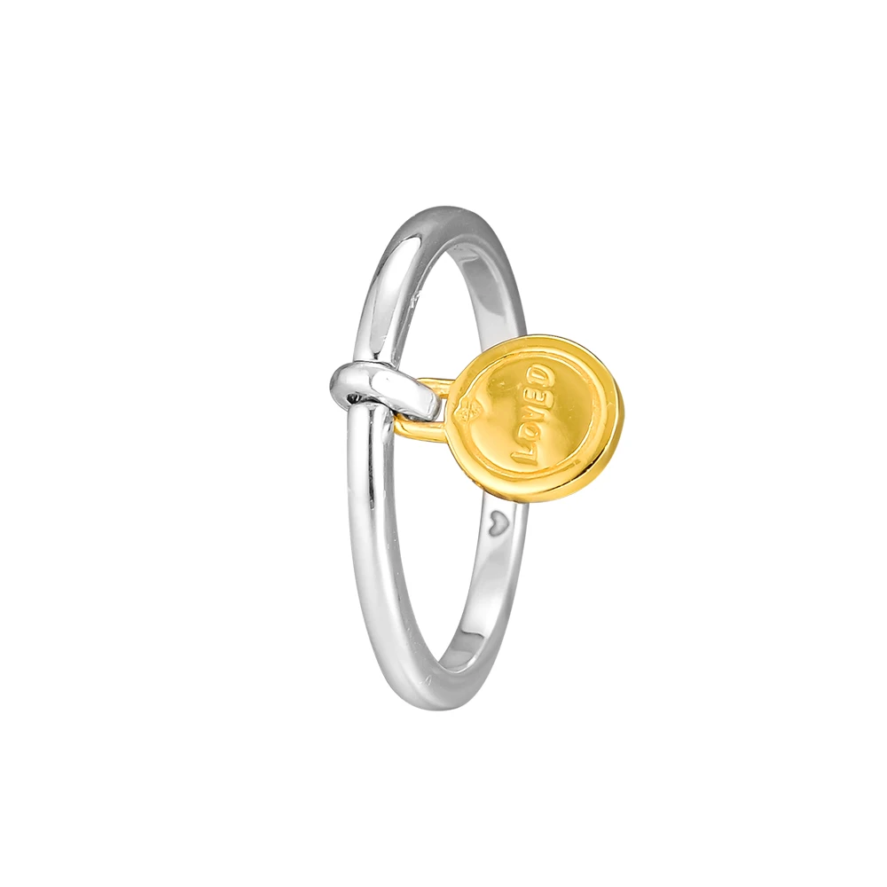 

Loved Medallion Golden Shine Rings for Women 2019 New Fashion Sterling Silver Rings Jewelry for Wedding Party Female Silver Ring