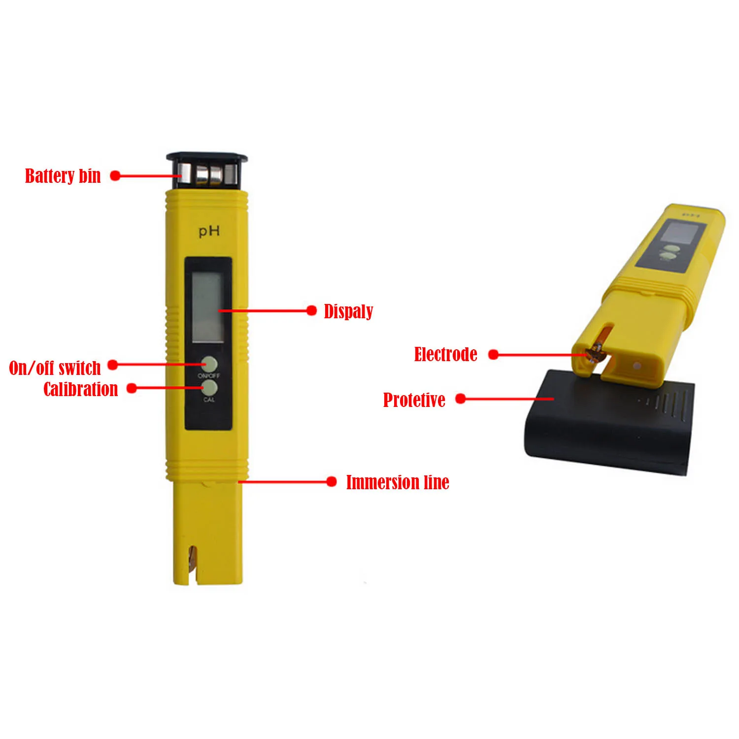 Portable Digital Water PH Test Meter with 0-14 PH Measurement Range for Drinking Water Aquariums Swimming Pool