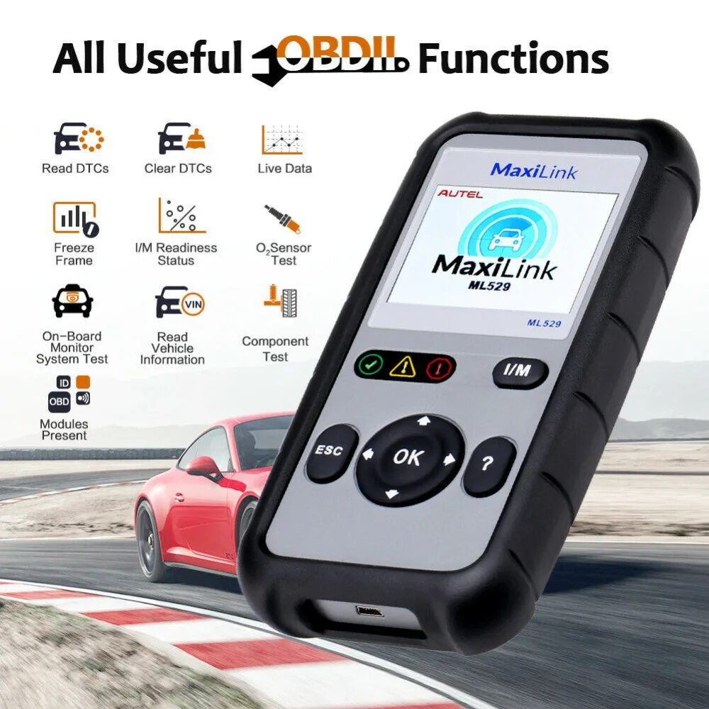 Autel MaxiLink ML529 OBD2 сканер Авто диагностический инструмент OBD 2 EOBD код считыватель полный OBDII функция диагностики PK Al519 CR6001