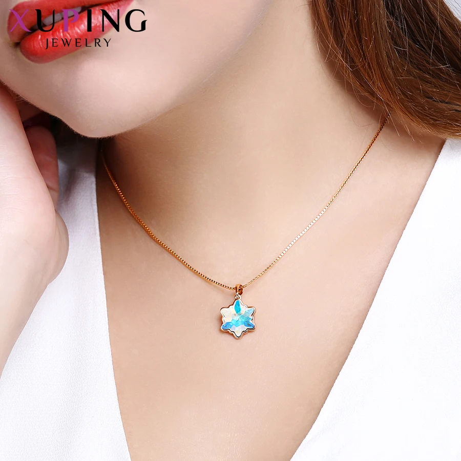 

Xuping Jewelry Snowflake Shape Pendant Crystals from Swarovski Colorful for Women Family Party Temperament Gifts S139-30363