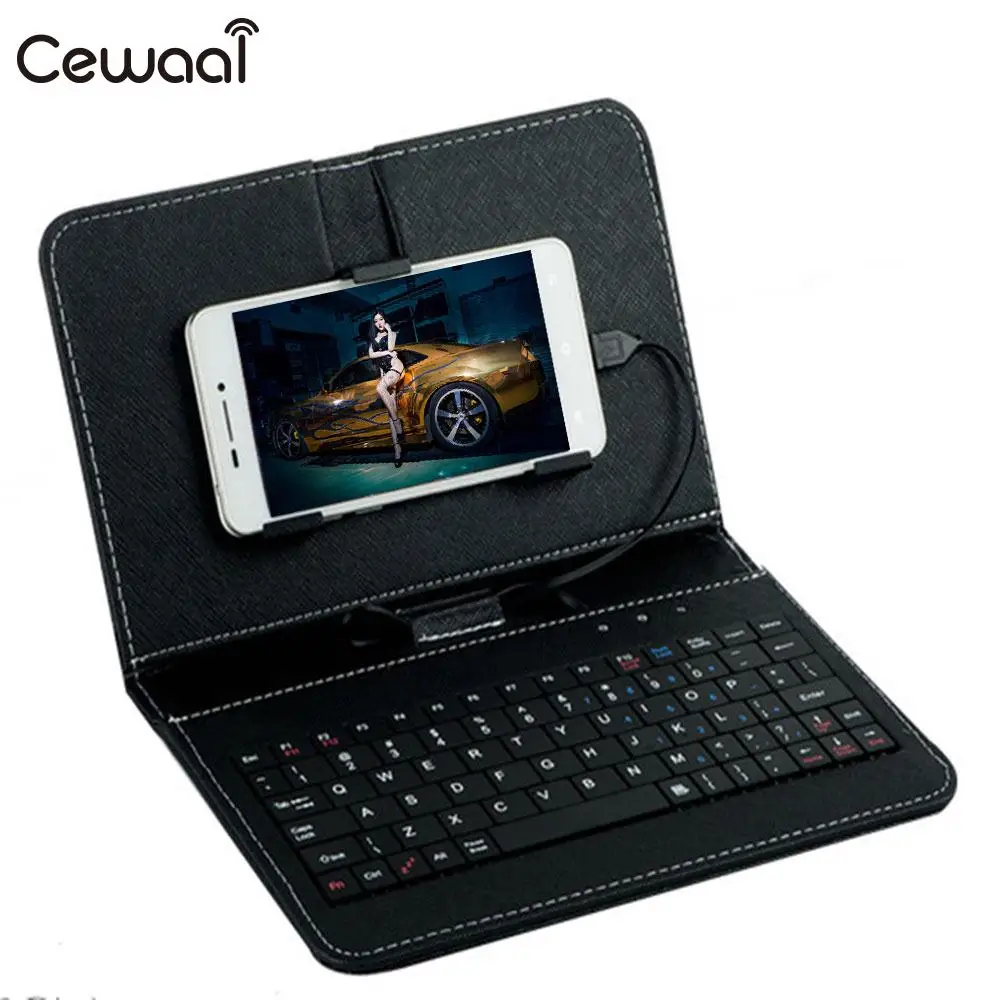 

Cewaal tablet PC case Leather Flip Case Wired Keyboard Holster 4 Colors Durable Universal Protector for Andriod Phones