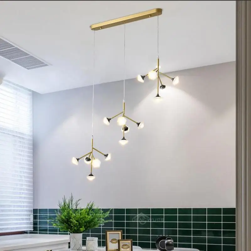 

Nordic Chandelier Lighting Living Room Lights Modern Chandeliers Lamps Ceiling Bar Lamp Rectangular Tree Crown Chandelier