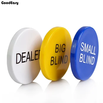 

HOT SALE 3PCS/LOT Melamine Round Dealer Chip Texas Poker Chip Sets SMALL BLIND/BIG BLIND/DEALER Poker Plastic Coins Buttons