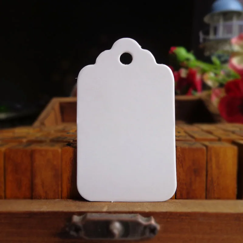 100pcs White Bookmark With Scalloped Edge Blank Kraft Gift Tags Price