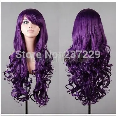 Оптовая цена СВОБОДНОЕ p & P ********* Темно Фиолетовый Косплей Парики|wig tape|cosplay womenwigs