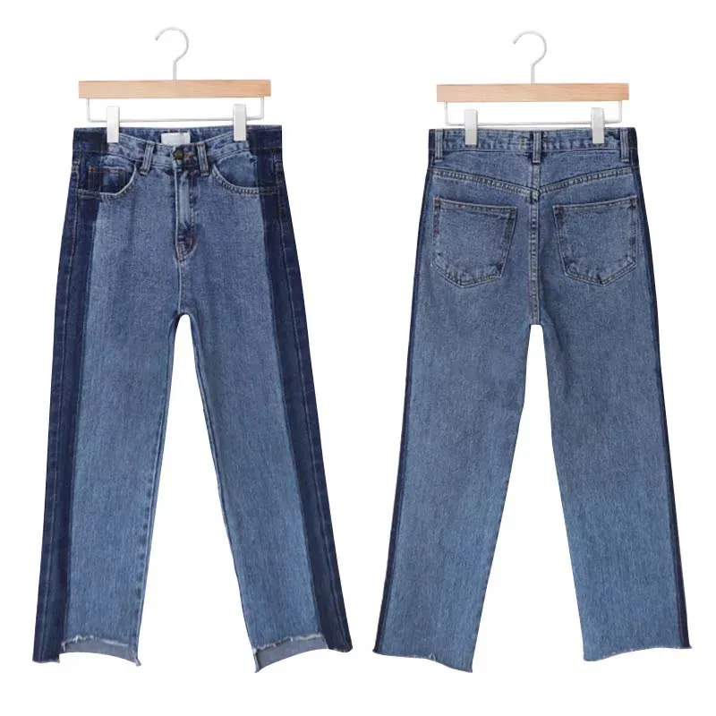 Большие размеры; женские Джинсовые брюки рваные Высокая талия Синие Длинные Нерегулярные бойфренда 5xl bf зимние повседневные брюки для джинсы со стразами джинсы женские узкие большие размеры