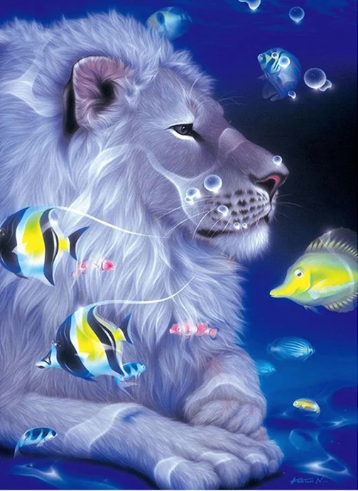 

5D DIY Diamond Painting Teared lion Of Rhinestones Full circular Diamond Embroidery Cross stitch Wall Sticker Home Decor