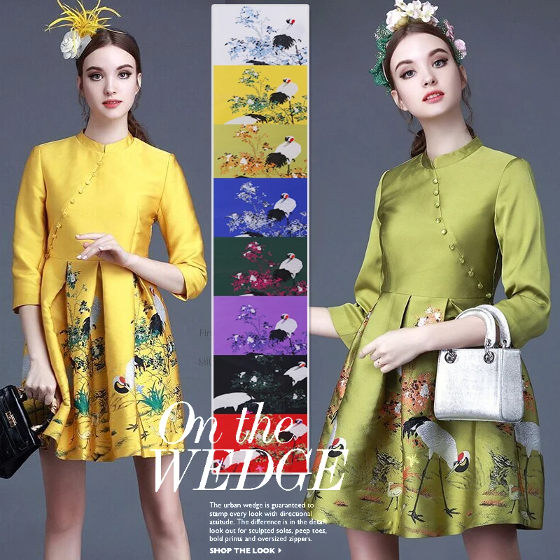 

Crane imported jacquard brocade fabric spring and autumn cheongsam dress cotton jacket fabric free shipping