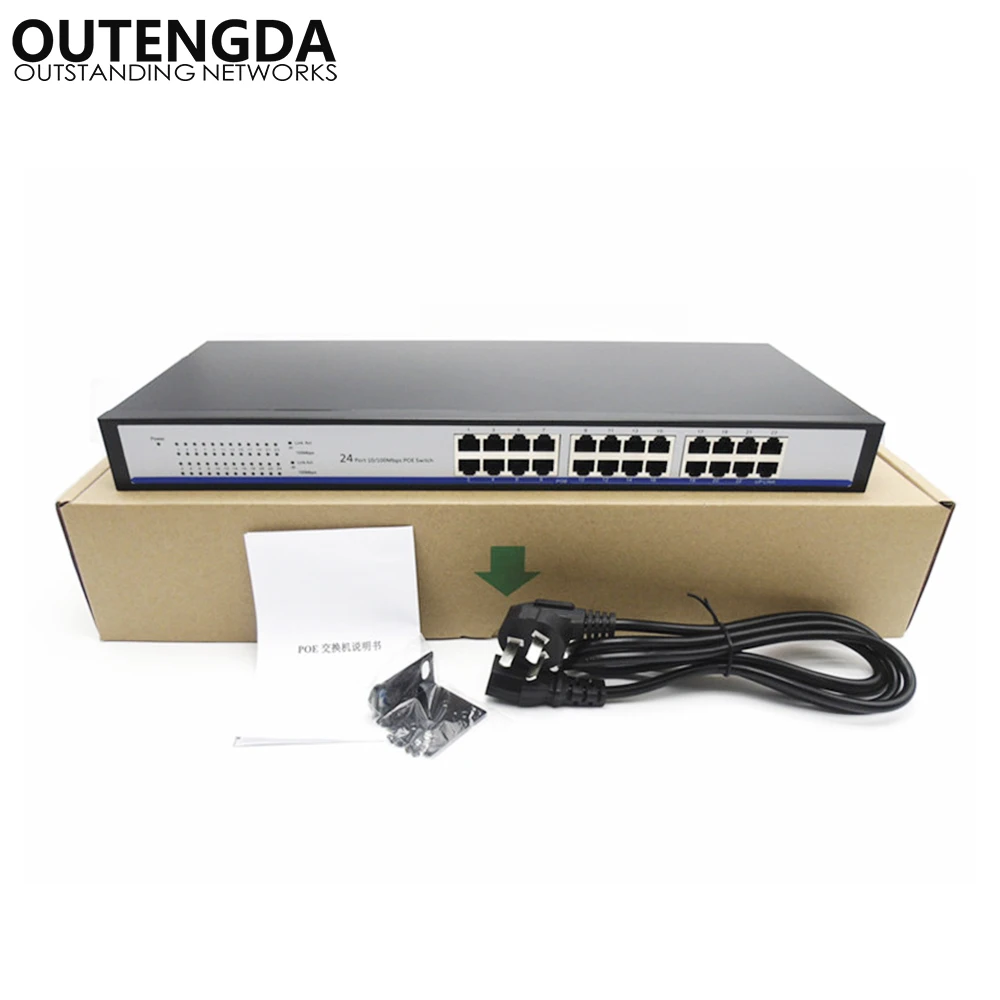 Новый коммутатор Poe с 24 портами 10/100 м мощность В через Ethernet 23 POE и 1 Uplink для Wi Fi ap ip