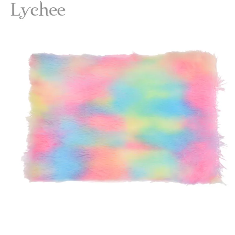 Lychee Life 21x29 см А4 Радужная меховая ткань высокого качества Флокированный мех Синтетическая Кожа DIY швейный материал для волос аксессуары
