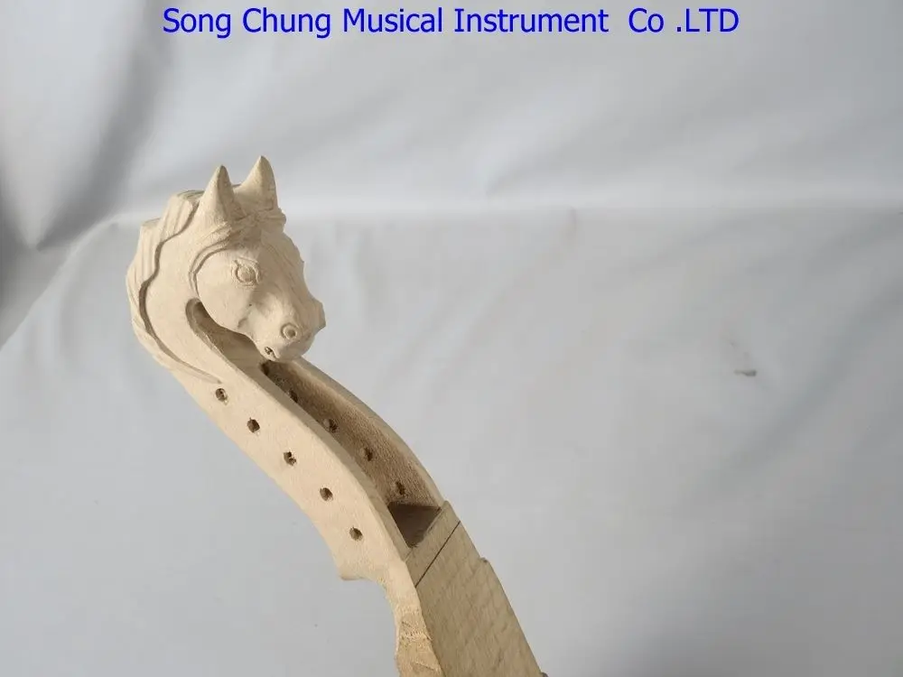 1pcs hand carved maple 5 strings Horse head unfinished violin neck 4/4