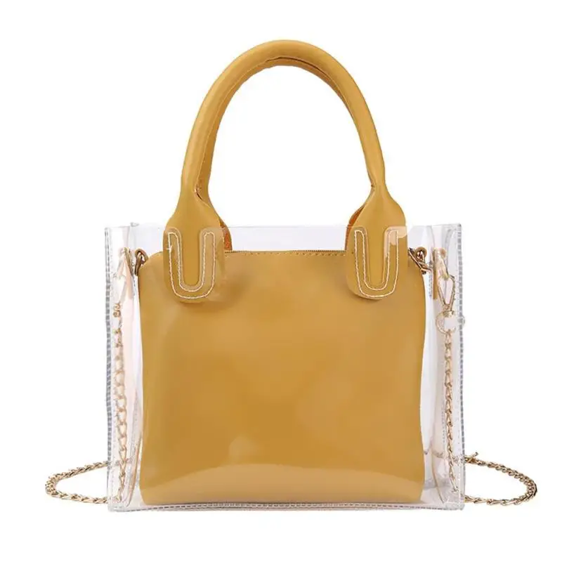 

Transparent Jelly Clear Bag Large Tote Bag Summer Beach Bag Large Capacity Candy Holiday Fashion Tote Satchels Messenger Bag Z70