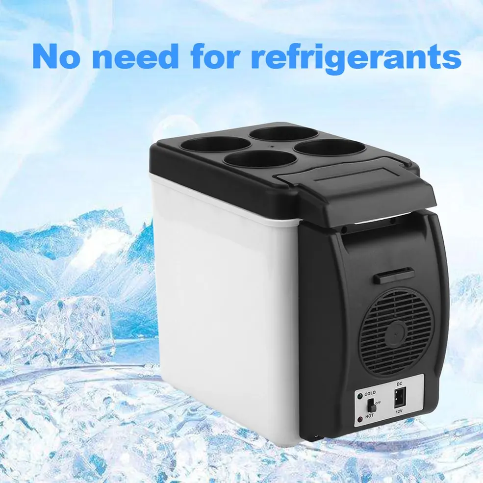 

12V camping home Mini Size Car Small Refrigerator Mini Fridge Cooler & Warmer Enough Capacity 6L White No Need for Refrigerants