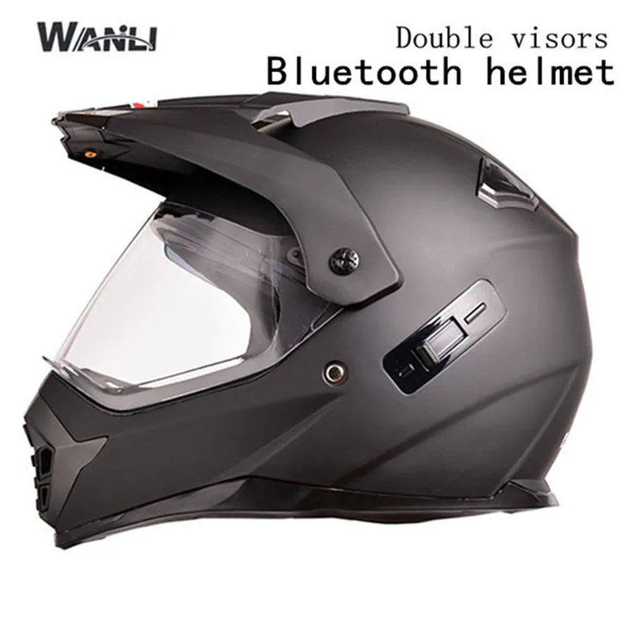 

Motorcycle Helmet Bluetooth Intercom Interphone Headset with Communication Interphone Headset road cross double visors