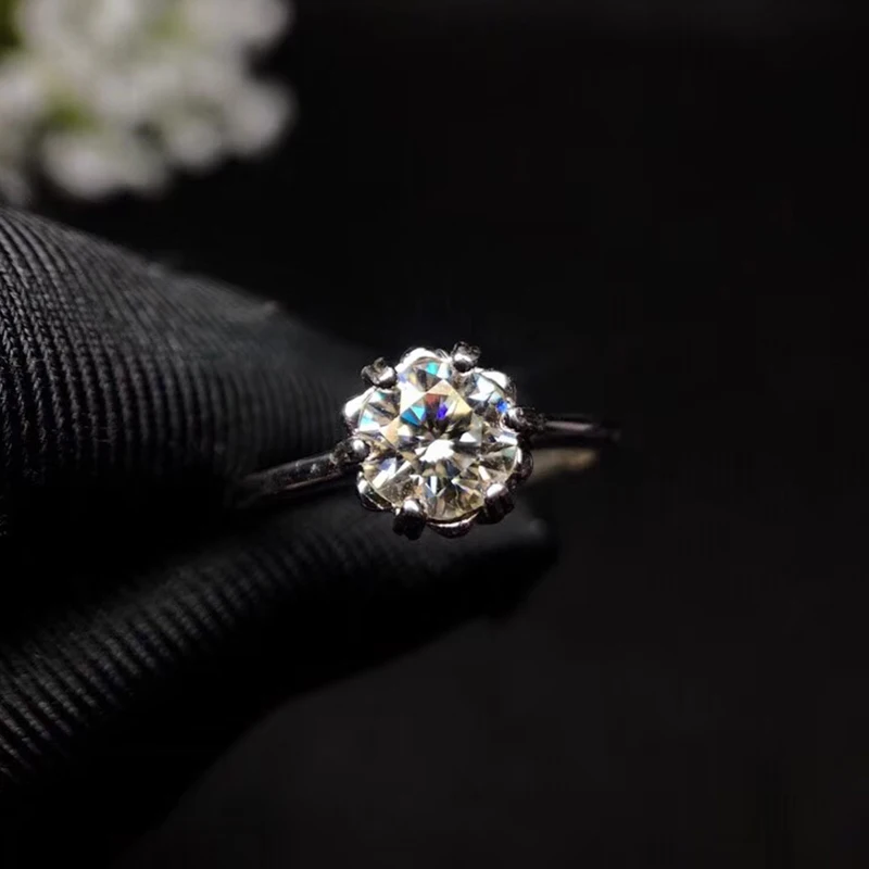 Ослепительное серебряное обручальное кольцо Moissanite для женщин 0.8ct VVS Moissanite кольцо soild 925 серебро Moissanite ювелирные изделия подарок на день