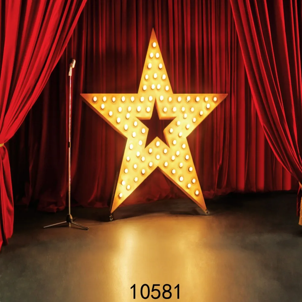 Luxury Stage Vinyl Photography Backdrop For Performer Photo