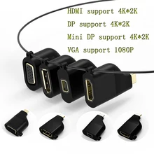 Кабельный деконн type c-HDMI Mini DisplayPort DP 4K* 2K VGA 1080P Портативный usb c конвертер адаптер для Macbook Pro huawei p20