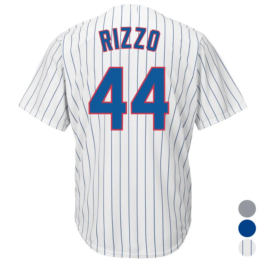 

Mens Chicago 44 Anthony Rizzo (White Gray Blue) 2019 Cool Player Stitched Jersey Baseball Jerseys Free Shipping