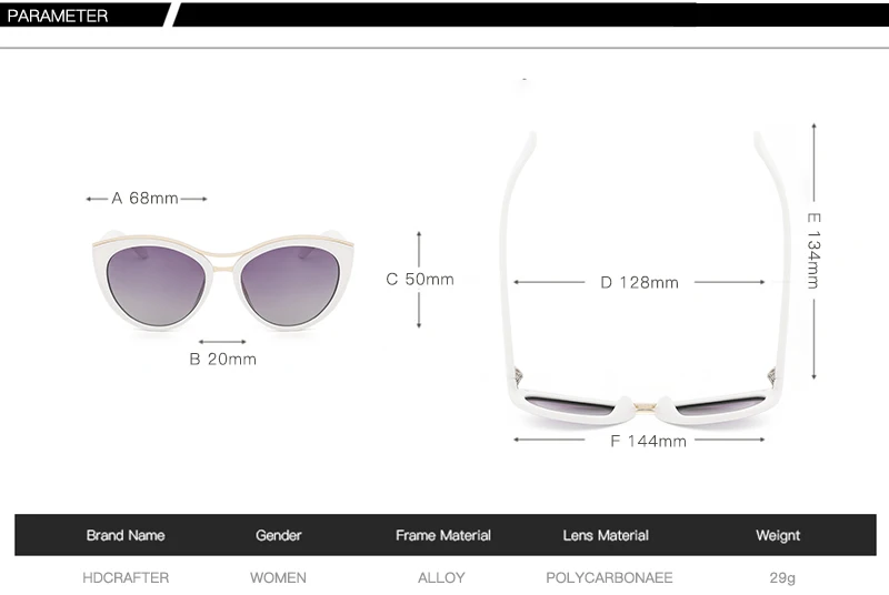 HDCRAFTER, новая мода, кошачий глаз, солнцезащитные очки, для женщин, белая оправа, градиентные, поляризационные, солнцезащитные очки, для вождения, UV400, очки