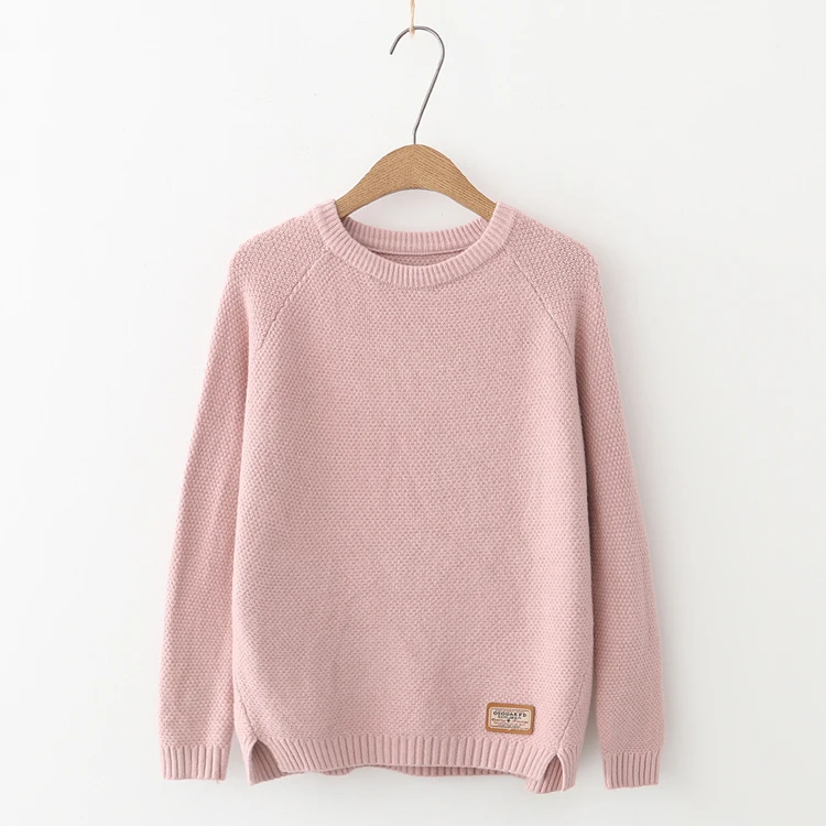 Women pullovers Autumn Winter Women Sweaters And Pullovers Plaid Thick Solid Knitting Sweater Female Loose knitwear