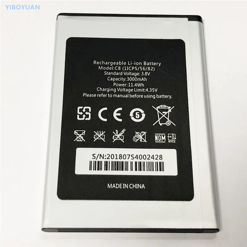 

3.8V 3000mAh (1ICP5/56/82) For OUKITEL C8 Battery