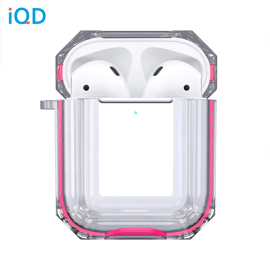 

IQD for Apple AirPods Case Charging 2nd Gen 1st Clear Hard TPU Bumper Protective Cover Skin Transparent Shock Proof soft plastic