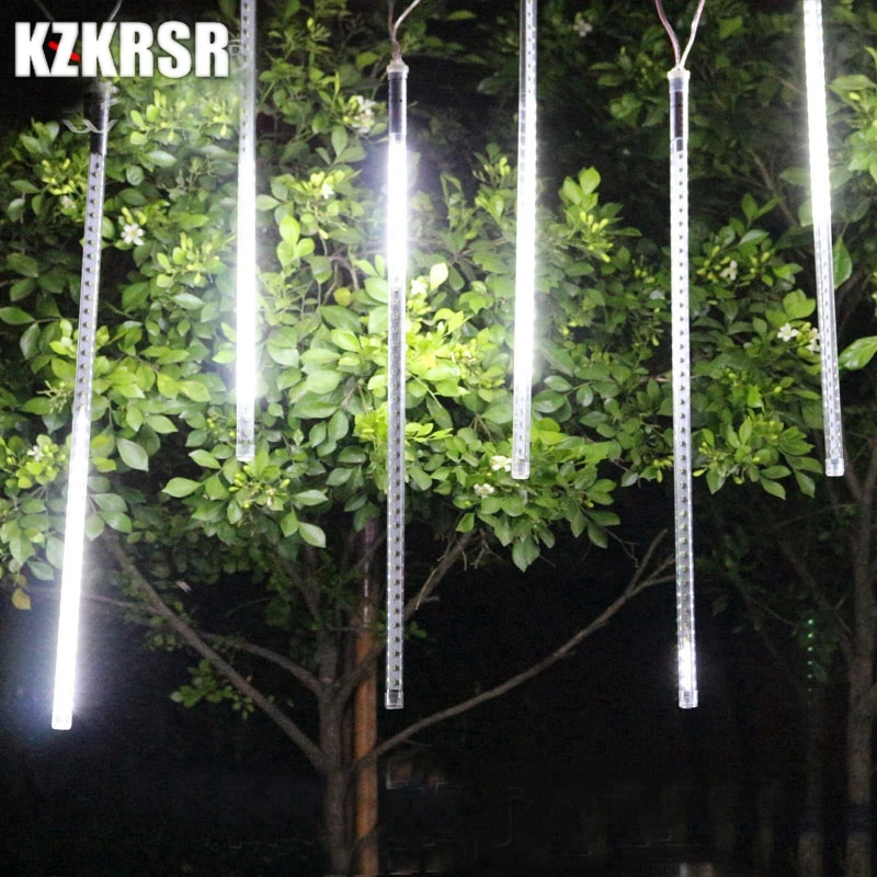

KZKRSR 20CM/30CM/50CM Led Meteor Shower Rain Tubes AC 110-240V Christmas String Light Garden Wedding Holiday Tree Street Decor