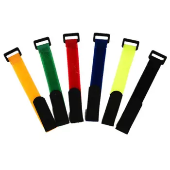 

10pcs 8inch Self Adhesive Reusable Cable Tie Nylon Fastener Hook Loop Strap Cord Ties Fishing Rod Tool Fastening Tape