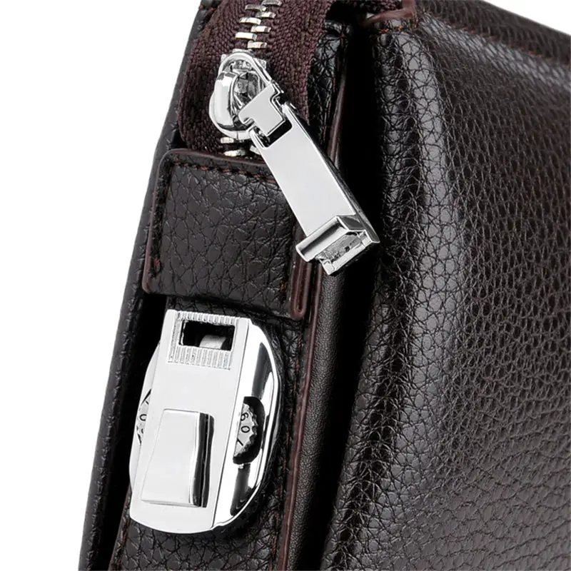 YUESKANGAROO, известный бренд, Мужской Кожаный клатч-портмоне, повседневный длинный мобильный кошелек, замок безопасности, пароль, мужская сумка
