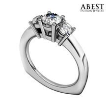 Marca de Joyería de lujo NSCD Laboratorio Crecido anillo de Diamante de Oro Anillo de Las Mujeres Anillo de Sona Diamante Simulado Anillo de Compromiso de la Boda para La Señora