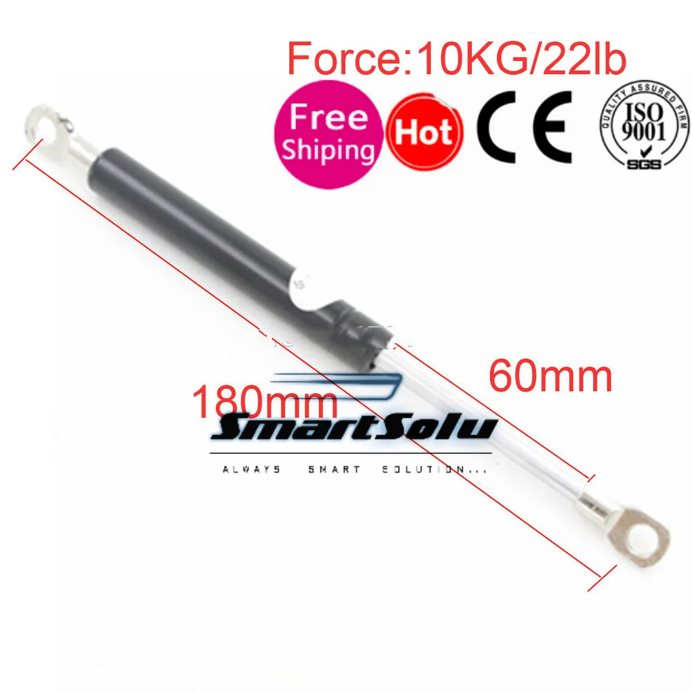 

free shipping 60mm Stroke 10KG/22lb Force Auto Gas Spring Strut Damper Gas Strut Shock Spring Lift Rod 2.36