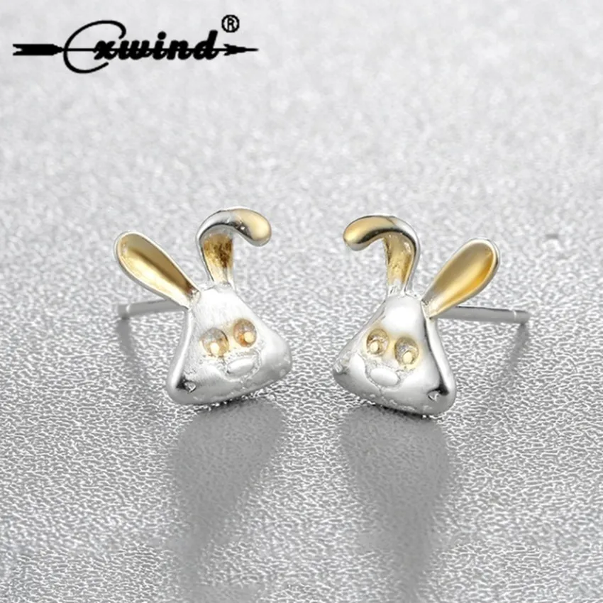 Cxwind Animal Rabbit Stud Earrings Cute Charm Bunny Ear for Fashion Children Girl &amp Women Jewelry Gift oorbellen | Украшения и