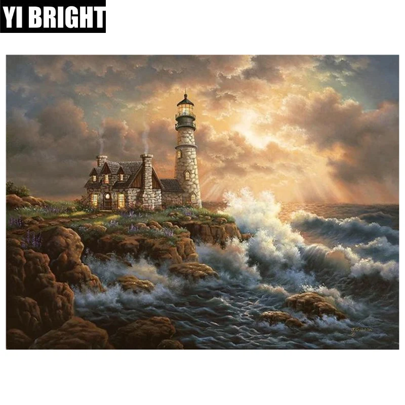 

Round/Square Diamond Embroidery,lighthouse,Diamond Painting,Cross Stitch,3D,Diamond Mosaic,Decoration,Needlework,Gift XPZ