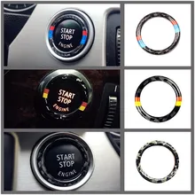 New For BMW E90 E92 E93 Carbon Fiber Car Engine Start Stop Ring Trim M Sport Car Ignition Key Ring 3 Series Car Accessories