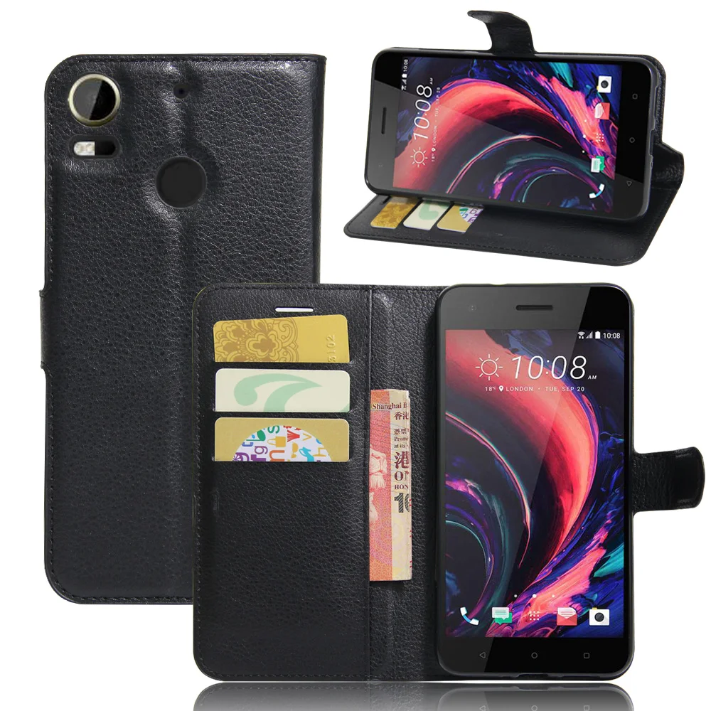 Роскошный чехол-книжка из искусственной кожи личи для HTC Desire 10 Pro 200 210 300 320 310 400 500 510
