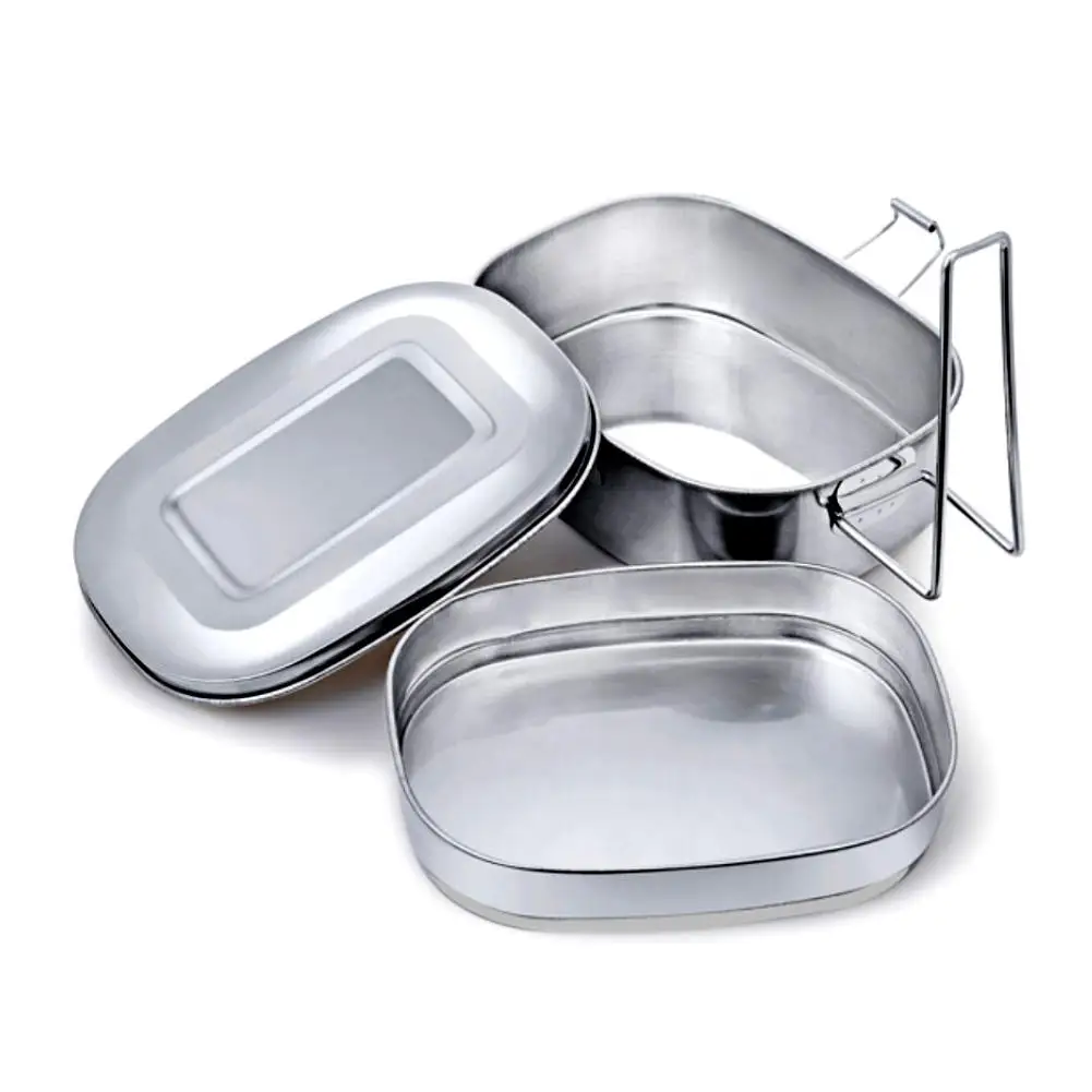 

Thick Stainless Steel Rectangle Students Snack Food School Lunch Box Storage Container
