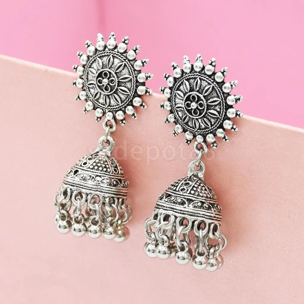 MagiDeal Boho Ethnic Tribal Bell Tassel Dangle Earrings Belly Dancing Wedding Party