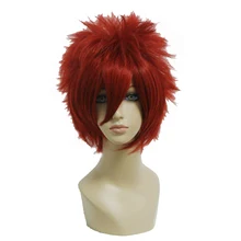 MCOSER короткий красный парик 32 см прямой синтетический парик для косплея высокотемпературные волокна волос WIG-198A