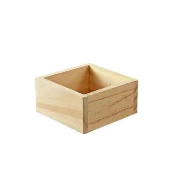 

Retro Style Wooden Stationery Case Jewelry Box Succulent Plants Square Flower Pot Garden Handmade Planting Multifunction Box #Y