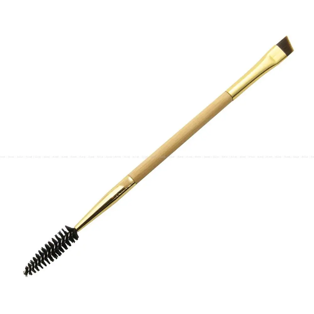 

1PCS Makeup Tool Bamboo Handle Double Eyebrow Brush+Eyebrow Comb Makeup Brush