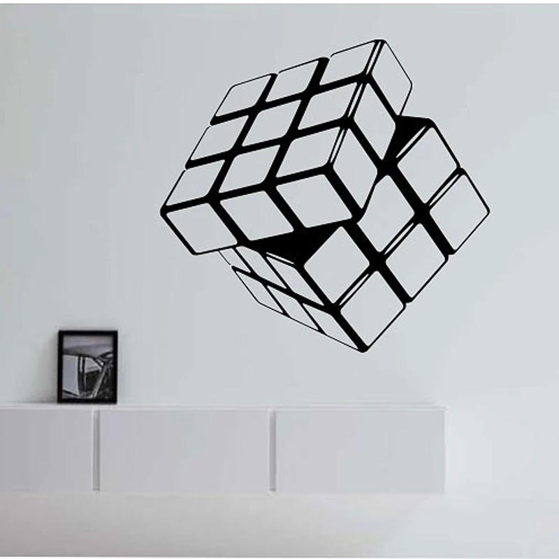 Compare Prices On Cube Wall Decor Online Ping Low Price Rubik S Cube Vinyl Decal Geometric Wall Stickers For Kids Rooms Living Room Home Design Decor Mural