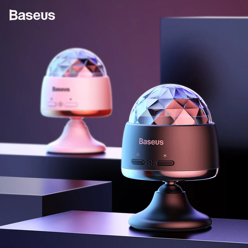 

Baseus Mini Car Phone Holder Magic Ball Light For Car 3W Magnetic Base USB Sound Control Effect Lights Mini Atmosphere Lamp