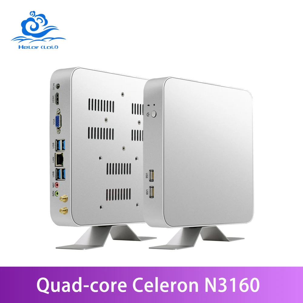 Intel CPU Mini PC Fanless Computer Mini Windows 10 Celeron N3160 Quad Cores HTPC Barebone Desktop Computer 4GB RAM TV BOX Intel CPU Mini PC Fanless Computer Mini Windows 10 Celeron N3160 Quad Cores HTPC Barebone Desktop Computer 4GB RAM TV BOX