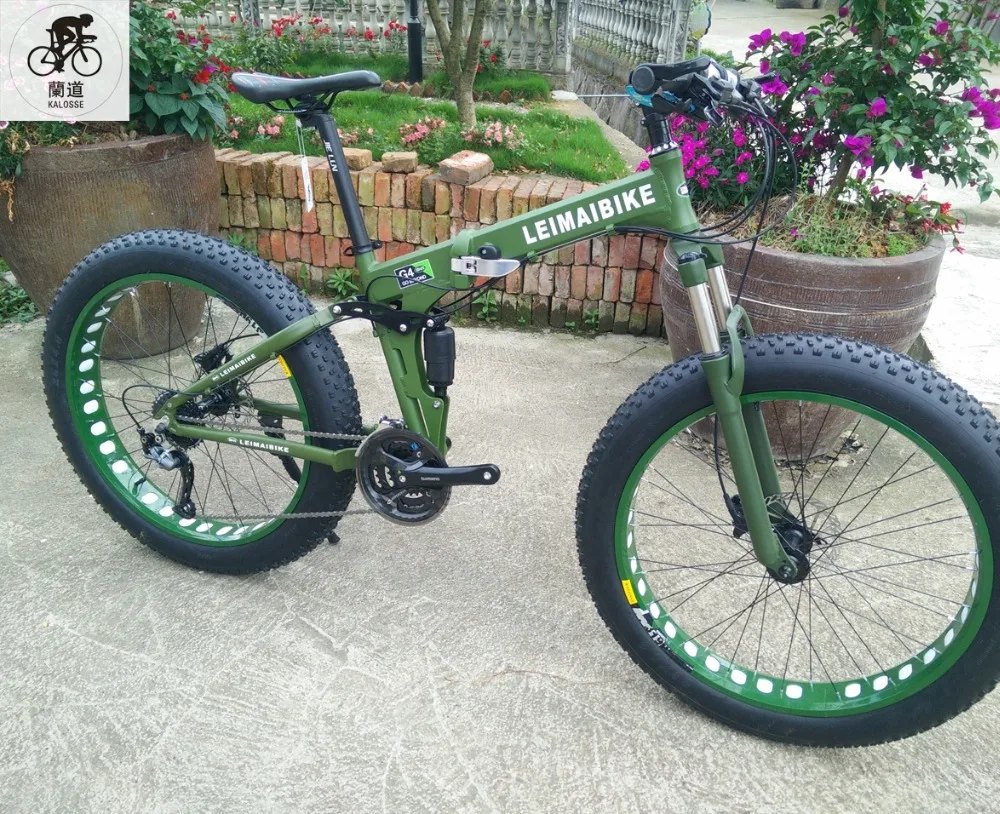 Sale Kalosse Folding aluminum  frame   Snow/beach   folding bicycle  26*4.0 inch   21/24/27/30 speed  26*17inch  mountain bicycle 2