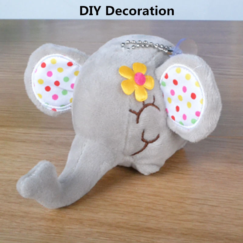 

Fashion Cute Elephant Plush Toys Animal Key Ring Chain Woman Bag Charms Pompom Man Car Keychain Lovers Party Trinket Doll Gift
