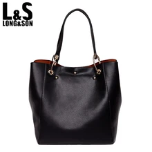 L&S Large Handbags Genuine Leather Hobo Bag Elegant Soft Casual Tote Oversized Top-handle Shoulder Bags Original Design WB034
